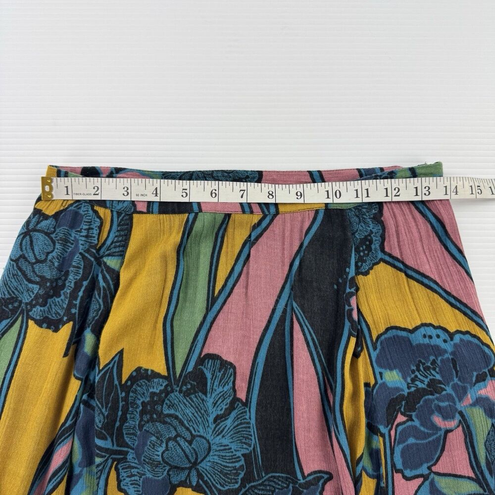 Free People Bring Back The Summer Maxi Skirt Floral High Low Ruffle Rayon - Picture 9 of 10